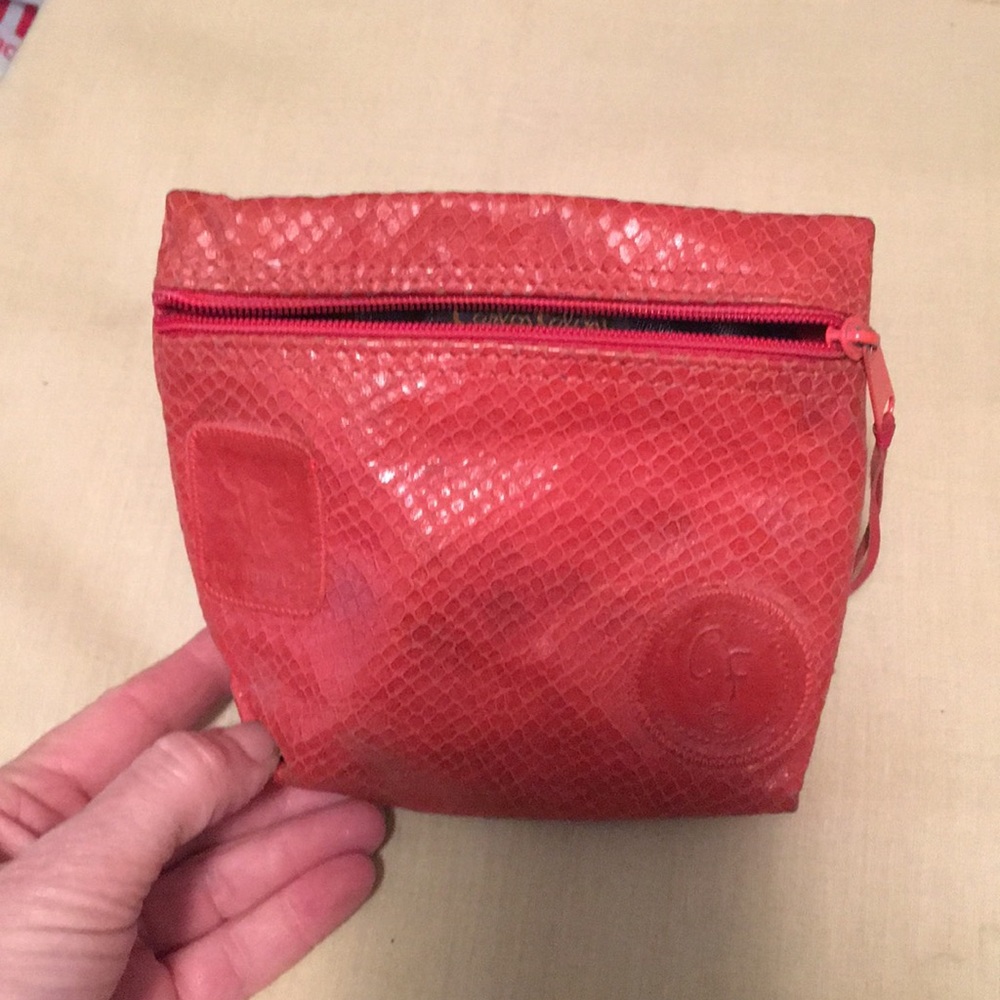Carlos Falchi skin cosmetic bag